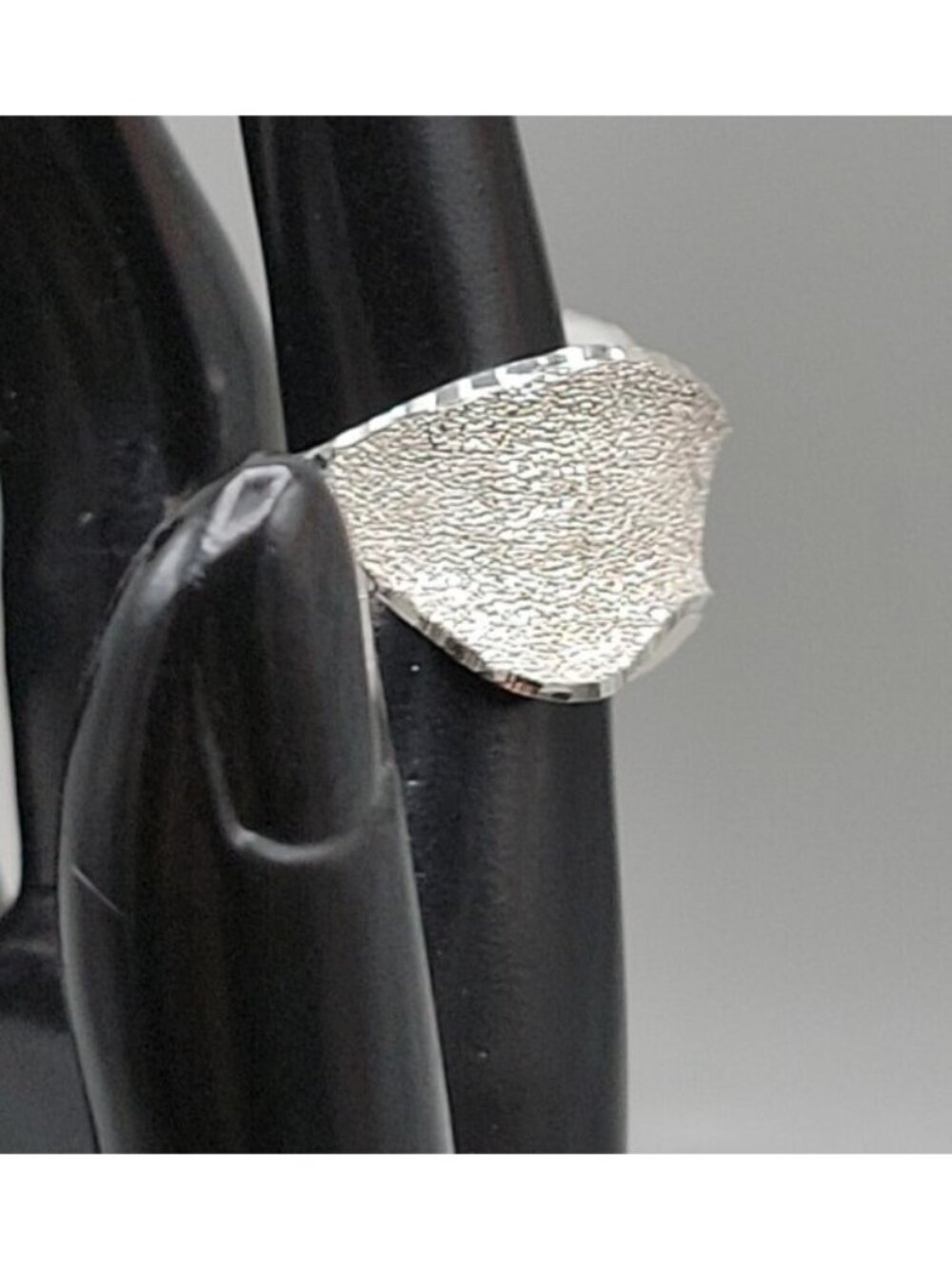 Vintage Sterling Silver Diamond Drizzle Cut Wave Ring Milor Italy Size 6.5 925 - Picture 11 of 16